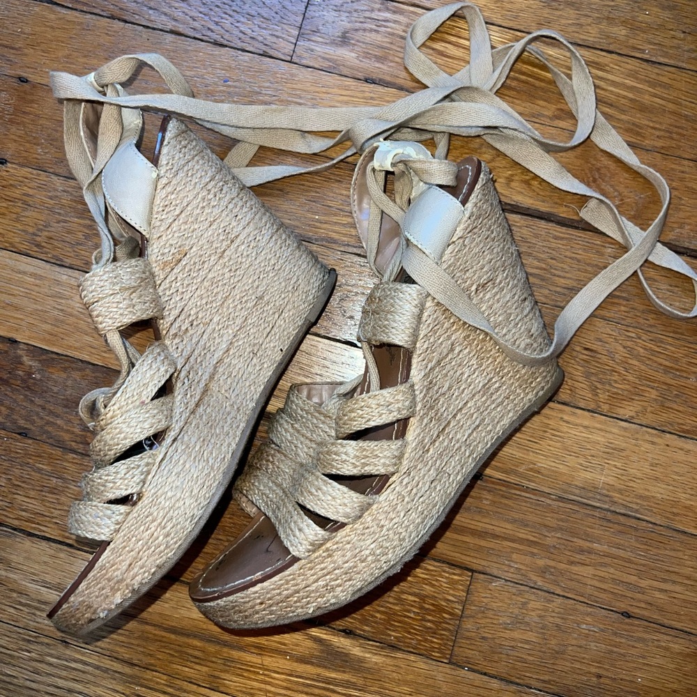 Steve Madden lace up wedges. Size 10